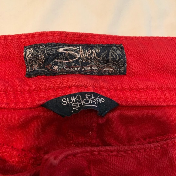 Silver Jean Suki Flap Short - Red - Picture 4 of 7
